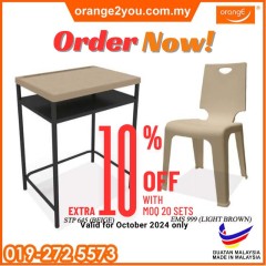 STP 645 +EMS 999 - Meja Sekolah dan Kerusi | Study Table and Chair (MOQ: 30 UNIT)